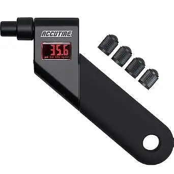 Accutire MS-4021B Digital Tire Pressure Gauge with 4 Valve Caps, 5-150psi (psi, bar, kPa, kg/cm2)