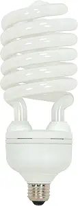 Satco S7386 65 Watt (300 Watt) 4300 Lumens Hi-Pro Spiral CFL Daylight White 5000K Medium Base 120 Volt Light Bulb, White