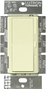 Lutron Diva Electronic Low Voltage Dimmer | 300-Watt, Single-Pole or 3-Way | DVELV-303P-AL, Almond