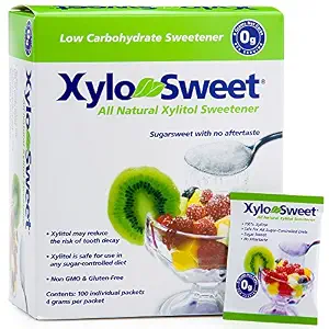 Xlear XyloSweet Non-GMO Xylitol Sweetener - Natural Sweetener Sugar Substitute, Granules, 100 Packets (Pack of 1)