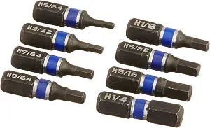IRWIN Impact Driver Bit Set, Assorted, Hex Head, 1-Inch, 8-Pack (1902388)