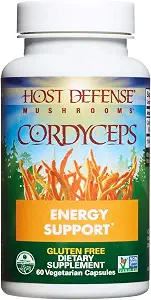 Host Defense, Cordyceps Capsules, Energy and Stamina Support, Daily Dietary Supplement, USDA Organic, 60 Vegetarian Capsules (30 Servings)