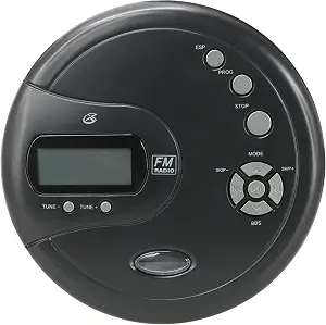 GPX PC332B Portable CD Player with Anti-Skip Protection, FM Radio and Stereo Earbuds - Black