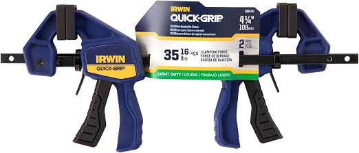 IRWIN QUICK-GRIP Bar Clamps for Woodworking, One-Handed, Micro, 4-1/4", 2 Pack (1964747)