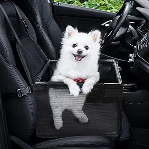 GENORTH Dog Car Seats for Small Dogs,Upgrade Dog Booster Seat with PVC Frame Construction,Folding Puppy Car Seat for Small Pets