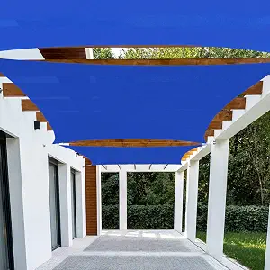 Patio Paradise 8' x 12' Blue Sun Shade Sail Rectangle Canopy UV Block Awning Heavy Duty Commercial Grade for Patio Backyard Lawn Garden Outdoor Activities