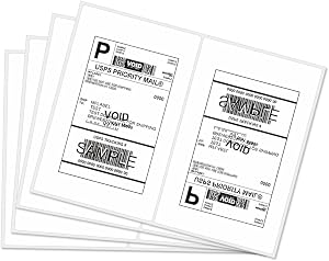 Half Sheet Laser & Inkjet - Rounded Corner Shipping Address Labels - 5-1/2" X 8-1/2" (200 Labels)