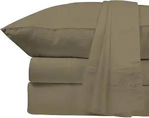 Bluemoon Homes Sheet Sets for King Size Bed Egyptian Cotton 800 Thread Count Cotton Sheets King Size Set Deep Pocket Upto 16'' - Extra Long-Staple Cotton King Sheets, Sateen Weave, Soft Sheets(Taupe)