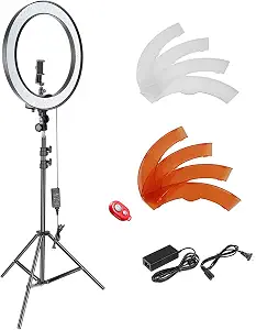 Neewer 18-inch SMD LED Ring Light Dimmable Lighting Kit with 78.7-inch Light Stand, Filter and Hot Shoe Adapter for Photo Studio LED Lighting Portrait YouTube TikTok Video Shooting (No Carrying Bag)