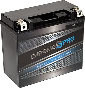 Chrome Pro YTX20H-BS Maintenance Free Replacement Battery for ATV, Motorcycle, Personal Watercraft, and Snowmobile: 12 Volts, 1.8 Amps, 18Ah, Nut and Bolt (T3) Terminal