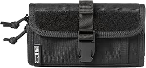 OneTigris Horizontal Zipper Phone Holster for 2.25" Belt with MOLLE Strap and Quick Release UTX-Duraflex Buckle for 4.7 inch 5.5 inch 6.1 inch Cellphone (Armor ONE - Black)
