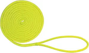 Extreme Max 3006.2459 BoatTector Double Braid Nylon Dock Line - 1/2" x 20', Neon Yellow