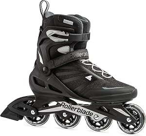 Rollerblade Zetrablade Men's Adult Fitness Inline Skate, Black and Silver, Performance Inline Skates