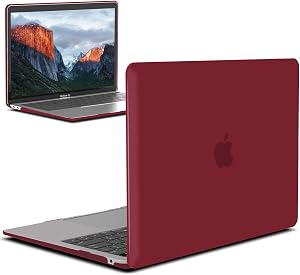 IBENZER Compatible with 2022 2021 2020 MacBook Air 13 inch case M1 A2337 A2179 A1932, Plastic Hard Shell Case for Mac Air 13 Retina Display with Touch ID, Wine Red,MMA-T13WR