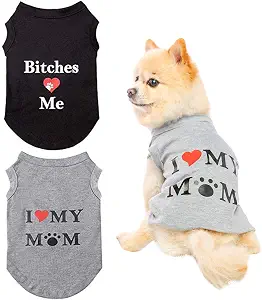 Dog T Shirts Pet Vests Dog Clothes with Fashion Printing 2 Pack