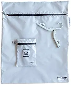 mumi Travel Laundry Bag, Moisture and Smell-Proof, Wash Bags Separate Laundry from Clean Clothes, with Folding Hanger and Outer Bag.