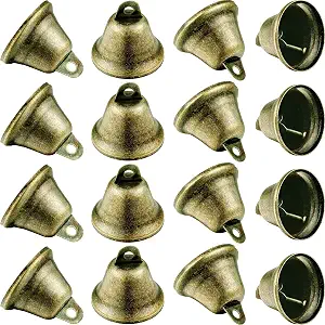 40 Pieces Christmas Bronze Jingle Bells Craft Small Bells Vintage Jingle Bells Brass Silver Color Bells Christmas Bells for Dog Potty Training, Making Wind Chimes, Festive Decor 1.5 inch