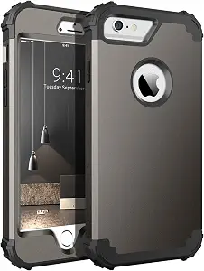 BENTOBEN iPhone 6S Plus Case, iPhone 6 Plus Case, Heavy Duty Rugged Shockproof 3 in 1 Hybrid Hard PC Soft Silicone Bumper Protective Phone Case for iPhone 6S Plus/iPhone 6 Plus (5.5 Inch), Gunmetal