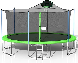 Awlstar 1500 LBS 16FT Outdoor Trampoline with Safety Enclosure Net, Backyard Trampoline, Recreational Heavy-Duty Trampoline for Kids Adult