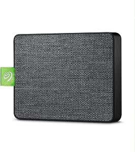 Seagate Ultra Touch SSD 500GB External Solid State Drive Portable - Black USB-C USB 3.0 for PC MAC and Seagate Mobile Touch app for Android, Mylio, Adobe, & 3-Year Rescue Service (STJW500401)