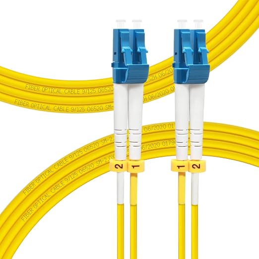 FLYPROFiber 3M/10ft OS2 LC to LC Fiber Patch Cable, Length Options: 0.2m-300m, 1G/10GB Single Mode Duplex LC-LC 9/125um SMF Fiber Optic Cable Cord LSZH 3Meter(10ft)