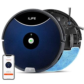 ILIFE A80 Max Robot Vacuum and Mop Combo, 2000Pa Max Suction, Wi-Fi Connected, Works with Alexa, 2-in-1 Roller Brush Robot Vacuum Cleaner, for Pet Hair, Hard Floor and Medium Pile Carpet