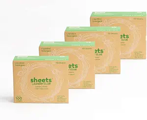 The Largest 200 Laundry Detergent Sheets Plastic Free Fresh Linen Scent Eco-Friendly Hypoallergenic Safe For Sensitive Skin Earth Friendly Easy To Use (Up to 400 Loads) A Breeze To Use Lightweight