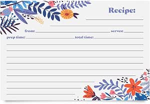 Jot & Mark Recipe Cards Floral Double Sided 4x6 50 Count (Wildflower)