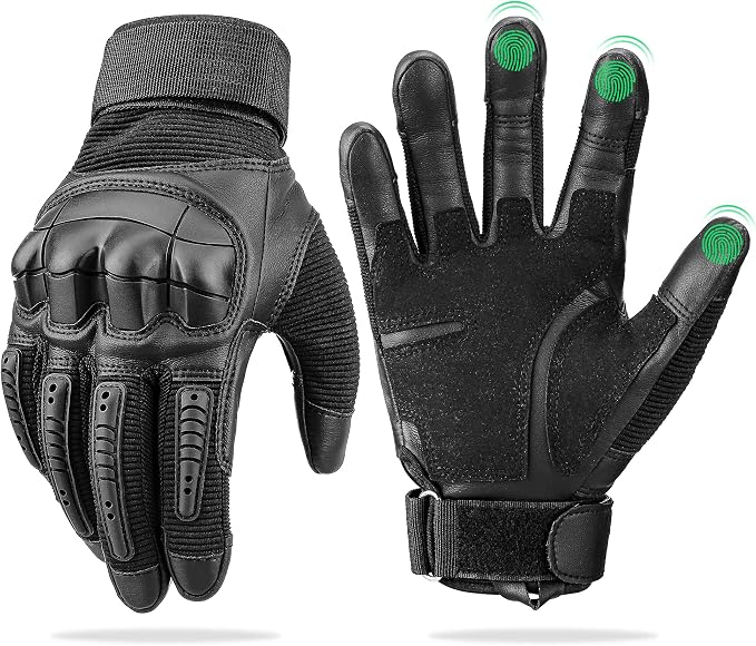 TFROCO Tactical Paintball Gloves, Touch Screen Finger Police Gloves for Men, Biking Motorbiking Hiking Airsoft Gloves for Women