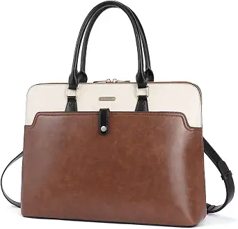 CLUCI Briefcase for Women Oil Wax Leather 15.6 Inch Laptop Slim Business Large Capacity Ladies Shoulder Bags