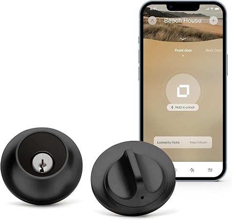 Level Lock Smart Lock, Keyless Entry, Smartphone Access, Bluetooth Enabled, Works with Apple HomeKit - Matte Black