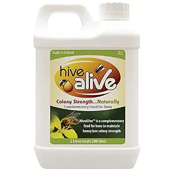 HIVE ALIVE Bee Food Supplement - Natural Honey Bee Liquid Feed Enhancer - Organic Beekeeping Autumn Spring Feeding - Lower Winter Mortality, Improve Colony Health, Honey Production (2L, 200 Hives)