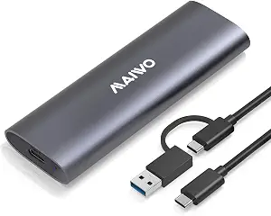 MAIWO M.2 SSD Enclosure Adapter,USB 3.2 Gen 2 (10Gbps) to M.2 NVME/SATA,Support UASP Trim, 4TB Storage Expansion,M or B&M Key,Aluminum Alloy,Tool Free,Automatic Sleep (FIts 2230/2240/2260/2280)