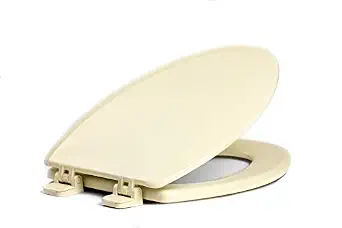 CENTOCO 900-416 Elongated Wooden Toilet Seat, Heavy Duty Molded Wood with Centocore Technology, Biscuit