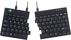 R-Go Split Ergonomic Keyboard, QWERTY (US), Black, Wired USB Keyboard (QWERTY (US) / Spilt, Wired/Windows, Linux)