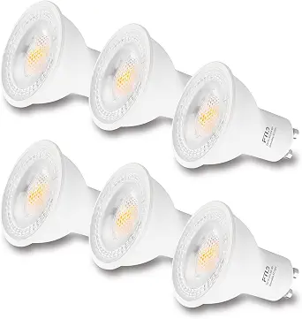 FTL GU10 Led Bulb 5000K Daylight White Dimmable Spot Light 6W 600LM 50W Halogen Replacement Bulbs for Track Lighting, Ceiling Recessed Lighting, 6-Pack