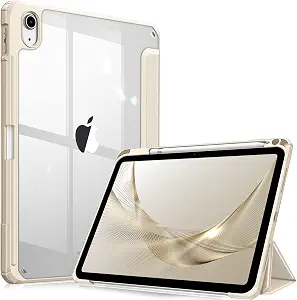 Fintie Hybrid Slim Case for iPad 10th Generation 10.9 Inch Tablet (2022 Model) - [Built-in Pencil Holder] Shockproof Cover with Clear Transparent Back Shell, Auto Wake/Sleep, Starlight