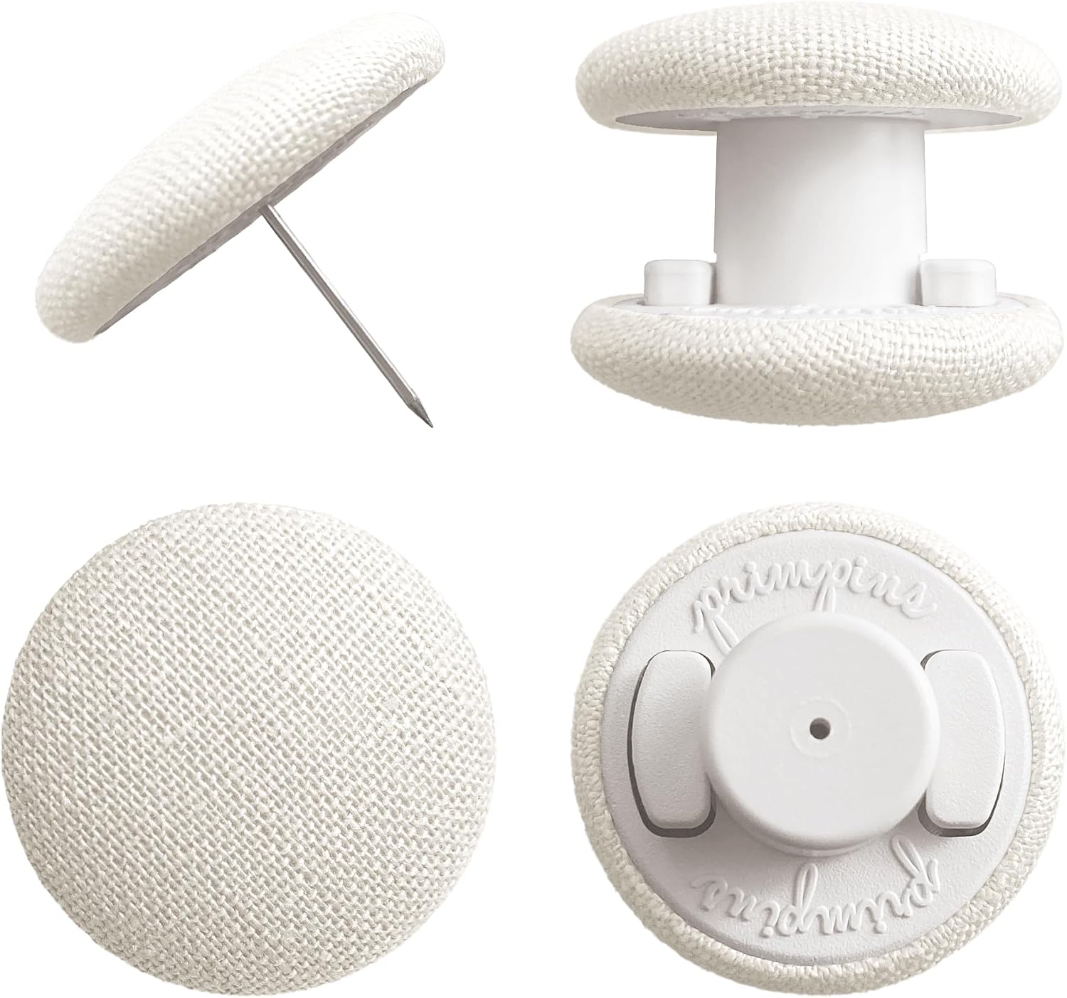Duvet Clips - Classic Linen - 20 Colors Available - Double Sided Pin Fasteners - Prevents Comforter from Shifting in Cover (Set of 4, White)