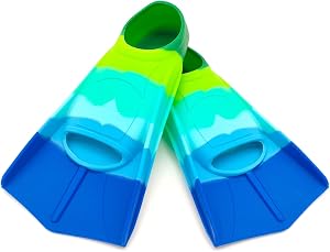 Kids Swim Fins,Comfortable Silicone Flippers for Swimming and Diving,Size Suitable Beginners Kids Girls Boys Adults
