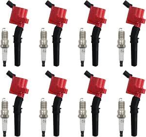 Marsram Ignition Coil Pack DG508 & Spark Plugs SP479 Double Iridium for 2000 2001 2002 2003 2004 2005 2006 2007 2008 Ford F150 F250 F350 Lincoln Town Mercury 1998-2011 DG457 SP493 4.6L 5.4L V8