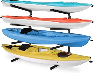 Yes4All Kayak Wall Rack 400lbs 4 Adjustable Levels Kayak Storage Rack for Garage Heavy Duty Kayak Racks