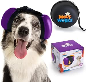 Dog Ear Muffs for Noise Protection, Noise Cancelling Headphones for Dogs, 29dB Dog Earmuffs, Dog Ear Plugs for Hearing Protection from Fireworks, Vacuums, Thunder. Reduce Anxiety (M, Purple)