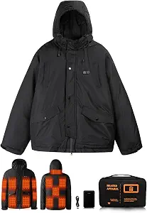 Yottjacky Heated Jacket,Heated Jackets For Men Women,Mens Heated Jacket With Battery Pack 7.4V 3A 16000mh Heated Colthes