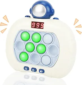 FLLOBE Quick Push Pop Game Fast Push Bubble Game Console Pop Game Fidget Toys Light up Pop Game for Kids and Adults, Birthday Gift (Astronaut)