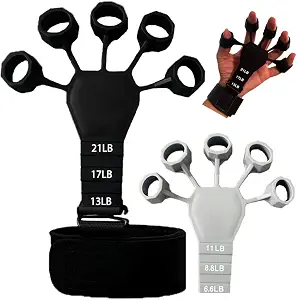 2PCS Grip Strength Trainer, Finger Strengthener，Hand Strengthener，Hand Grip Strengthener 6 Resistant Level Exerciser-Adjustable Hand for Therapy, Relieve Pain Arthritis(2PCS)